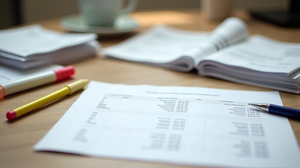 Relevés bancaires et reçus organisés sur un bureau pour analyse des dépenses